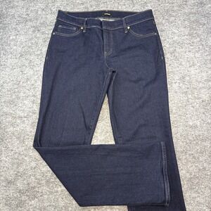Express Editor Low Rise Bootcut Jeans womens 8R dark wash blue denim casual work